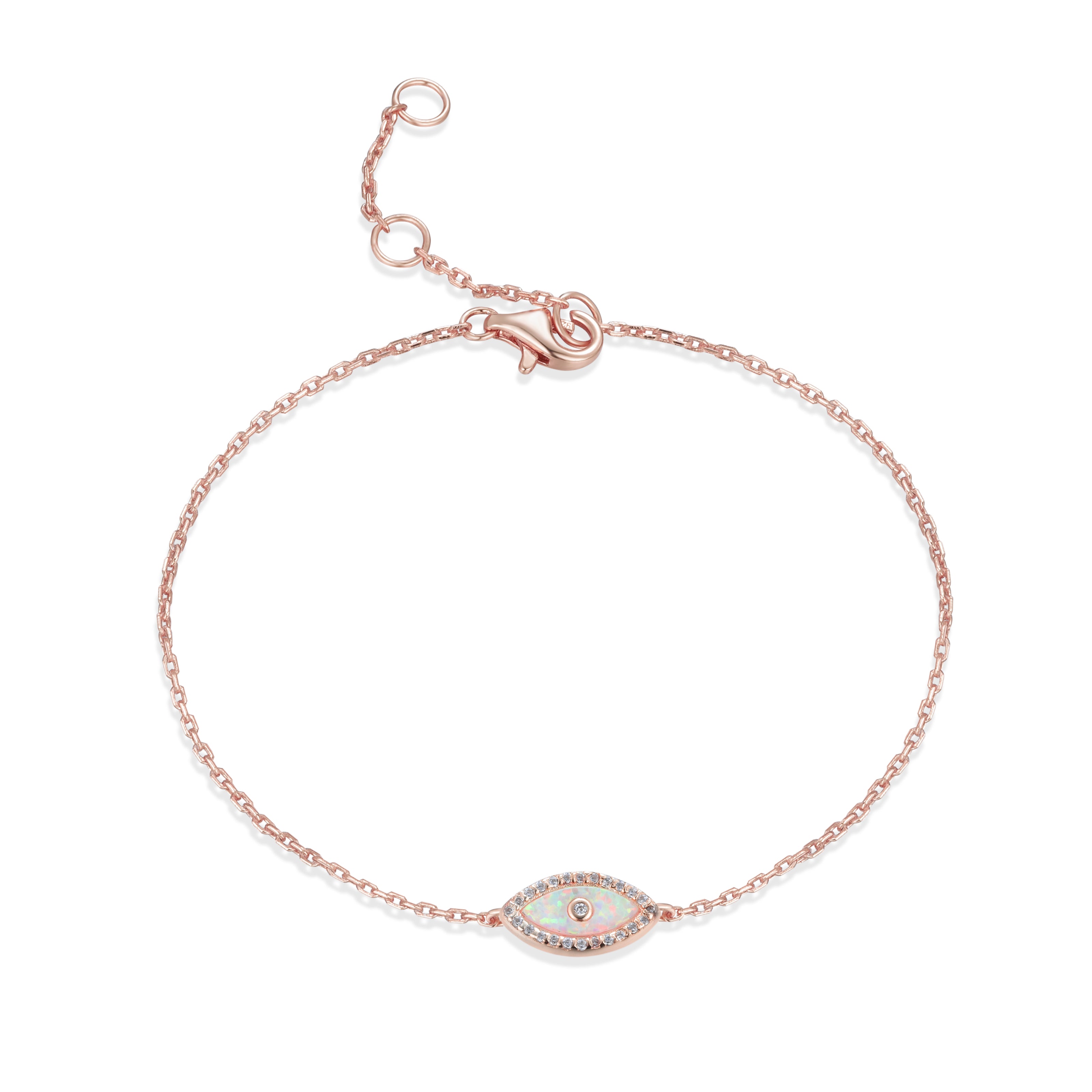 ALANI EVIL EYE WHITE OPAL ROSE GOLD BRACELET
