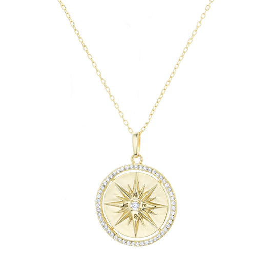 gold compass necklace 