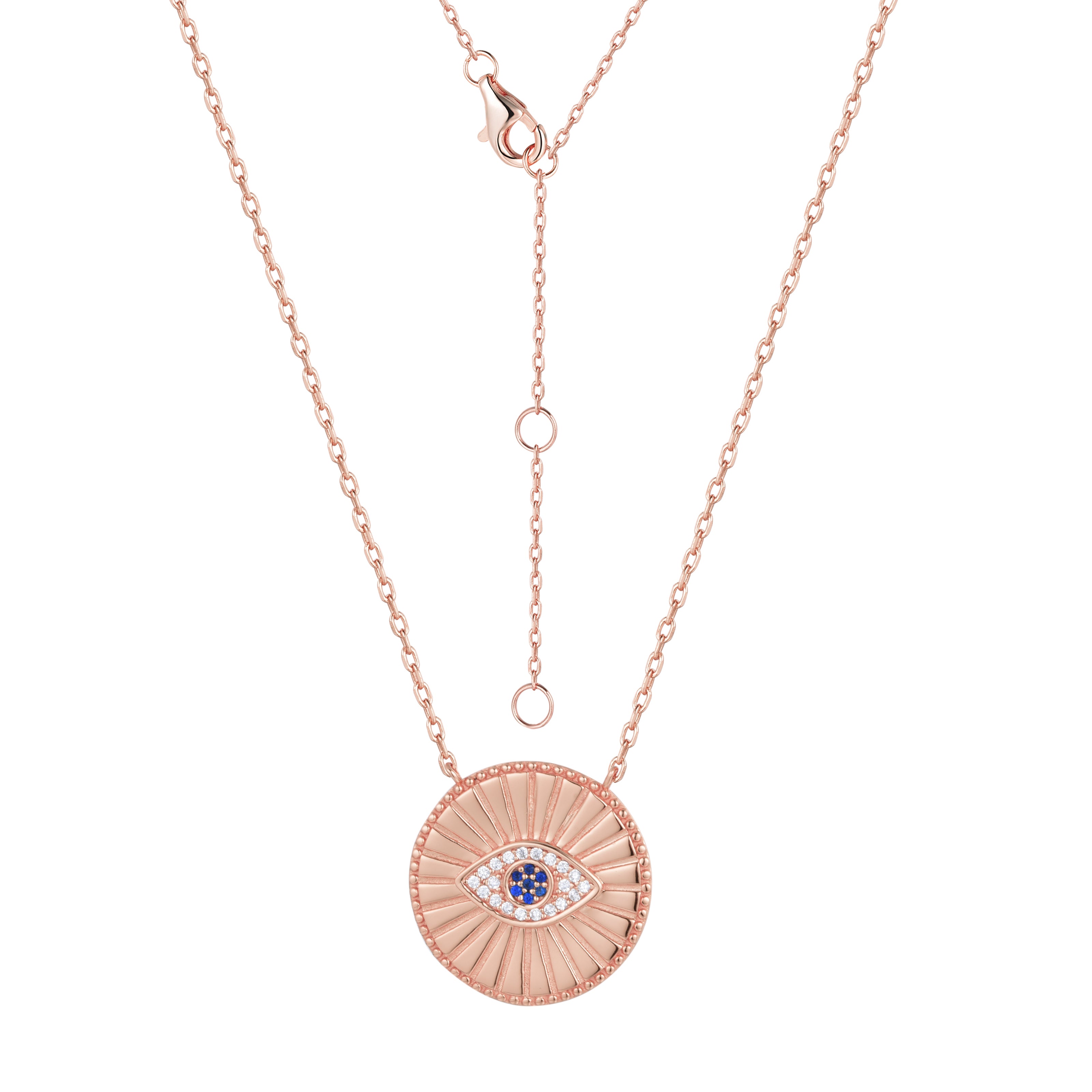 AMINAH EVIL EYE ROSE GOLD NECKLACE