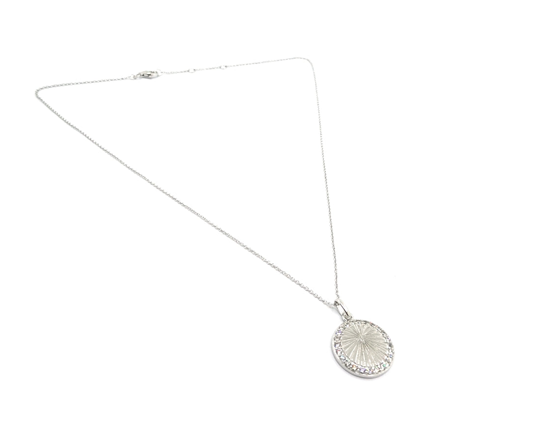 Paris disc silver necklace 