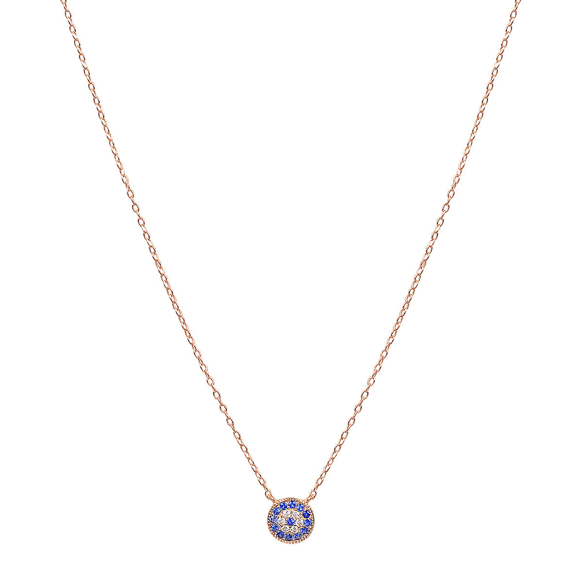 Evil eye rose gold necklace 