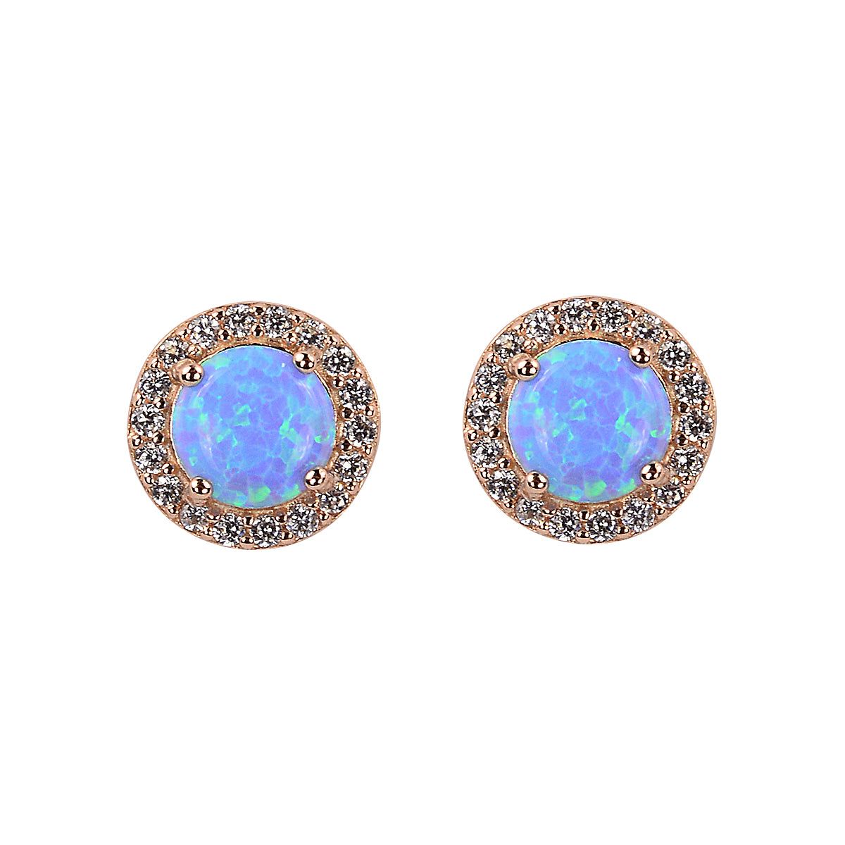 Opal rose gold earrings 