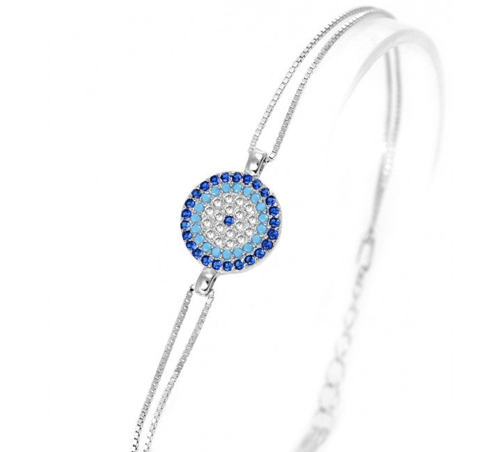 JACINTA EVIL EYE SILVER BRACELET