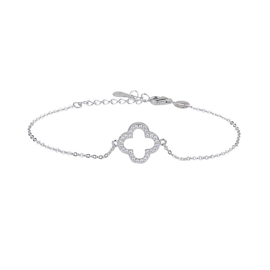 LUCKY CLOVER SILVER BRACELET