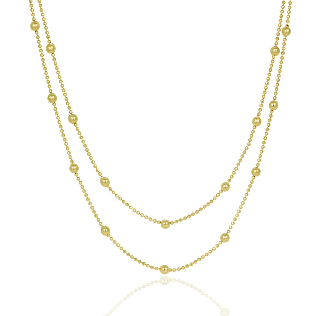 ERIKA DOUBLE CHAIN GOLD NECKLACE