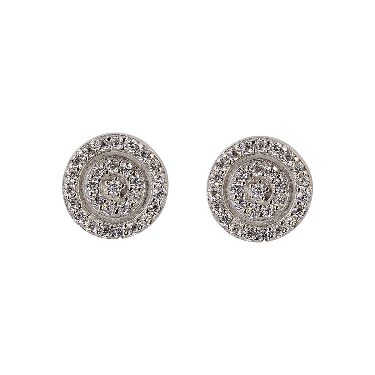 Alique double crystal silver earrings 