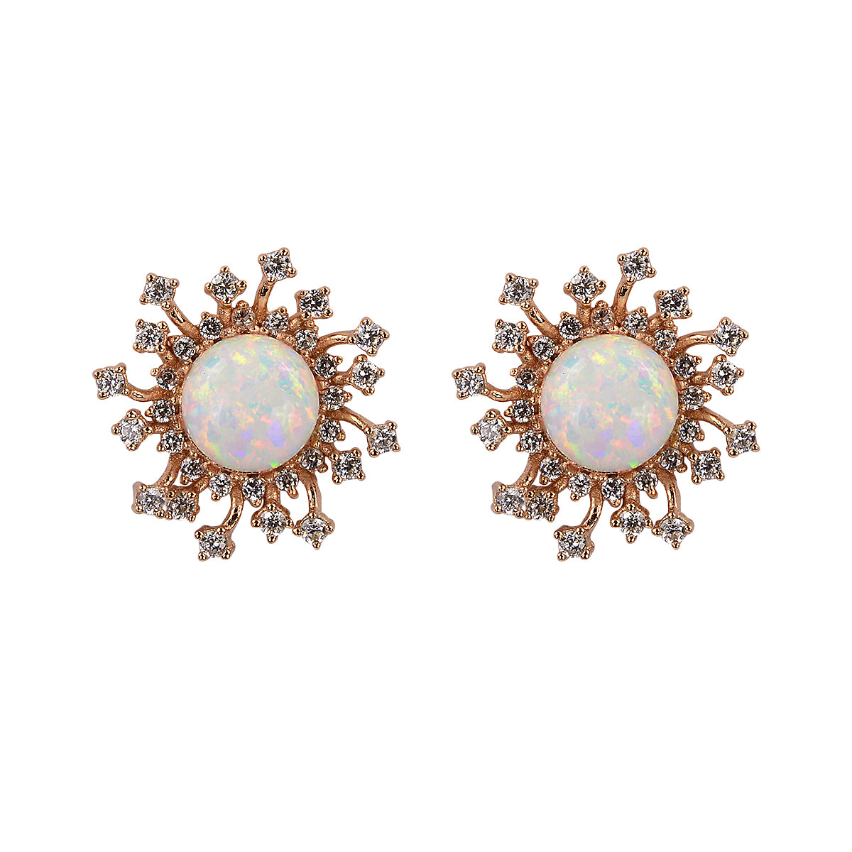 Rose gold opal earrings 