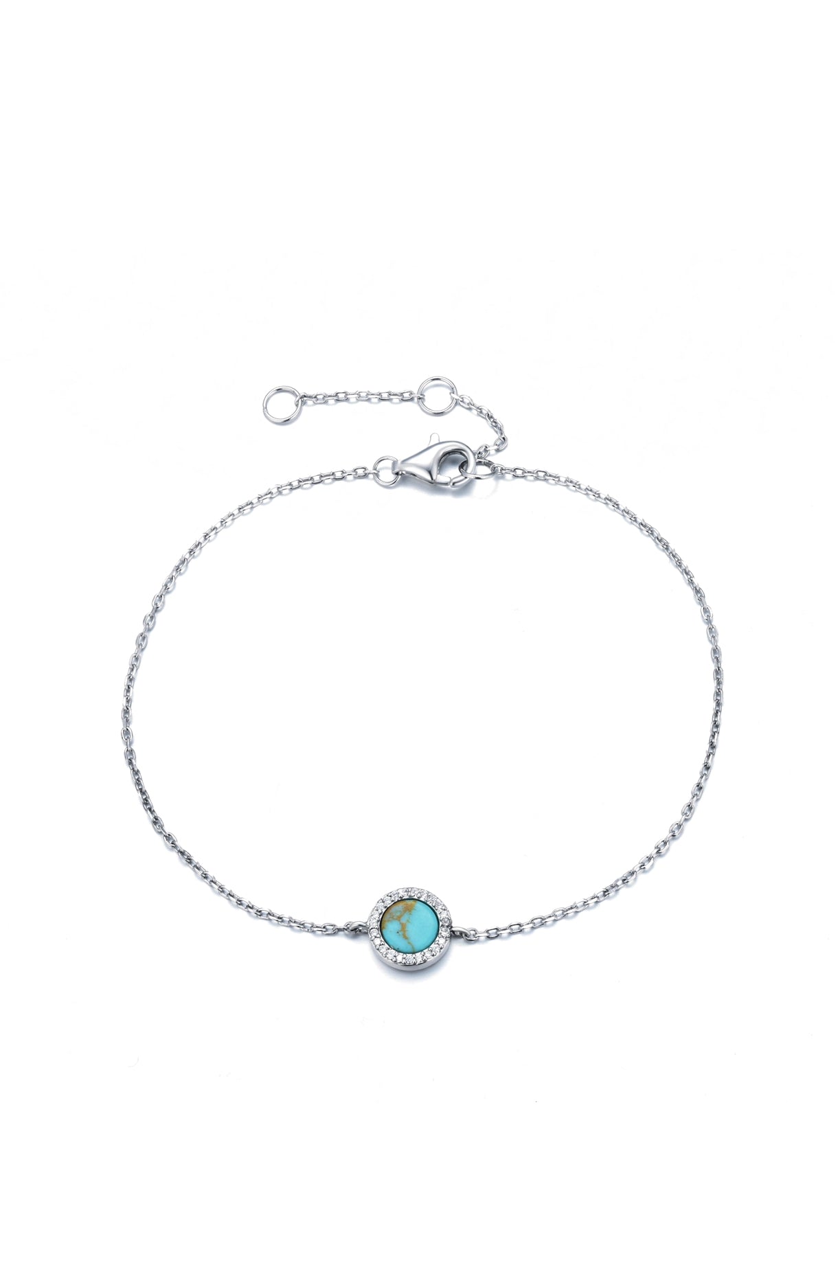 AVA ROUND TURQUOISE SILVER BRACELET