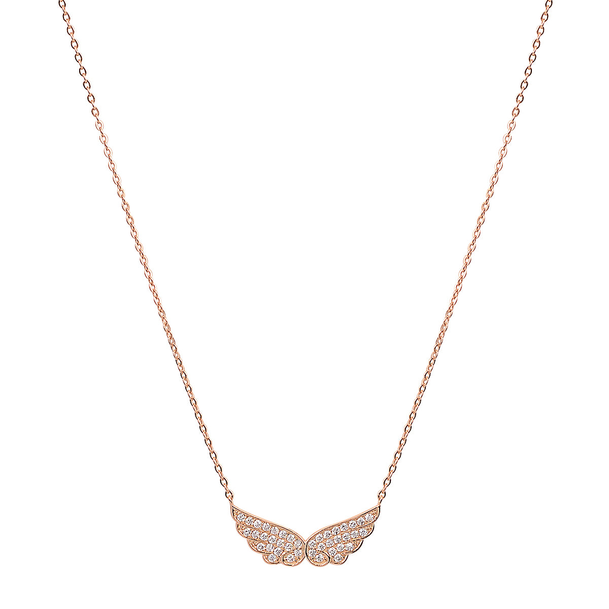 Angel wings rose gold necklace 