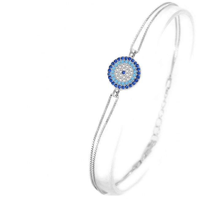 JACINTA EVIL EYE SILVER BRACELET