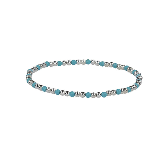MIRACLE TURQUOISE BEADED STERLING SILVER BRACELET