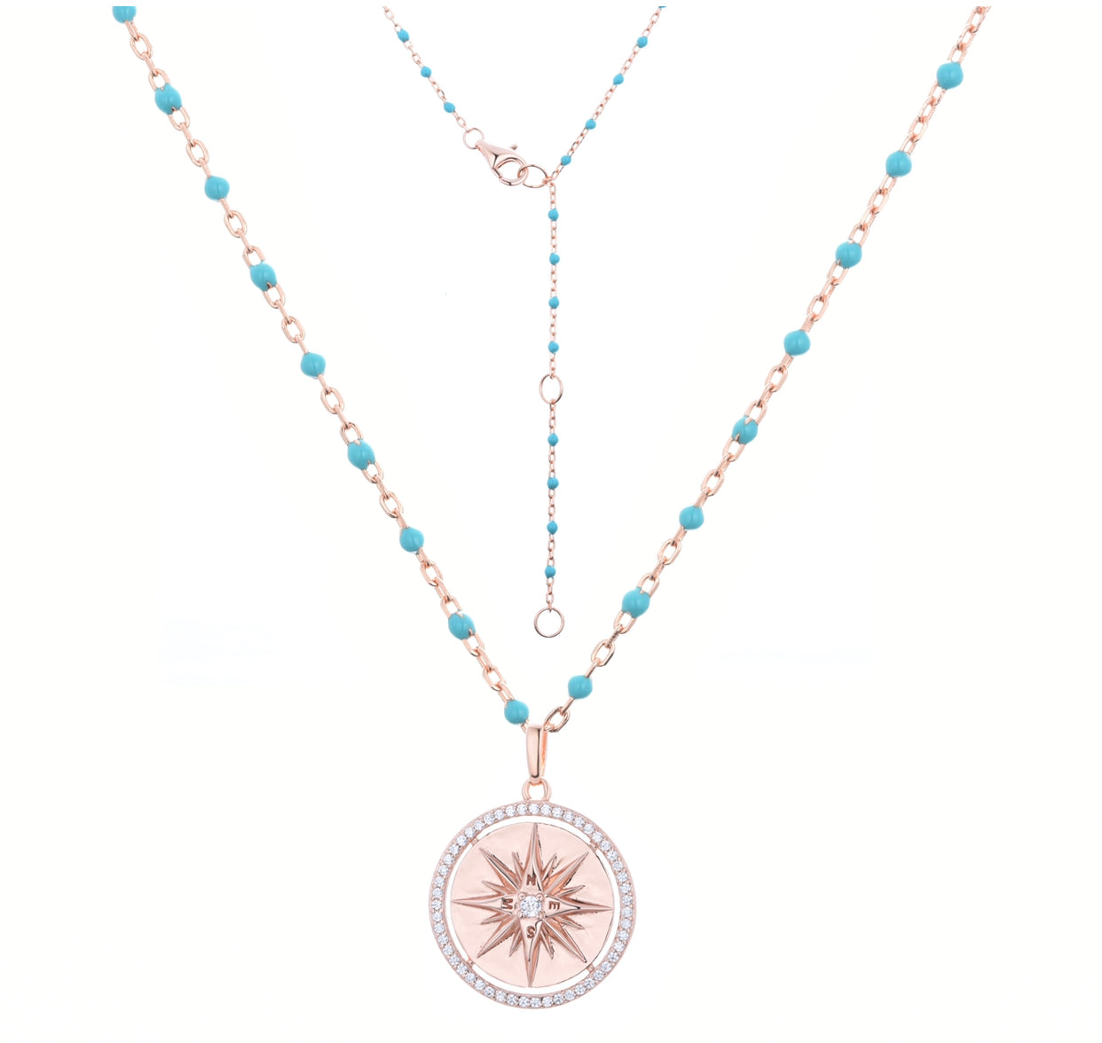 LUCIA COMPASS ROSE GOLD NECKLACE