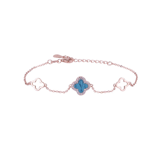 ARABELLA TURQUOISE CLOVER ROSE GOLD BRACELET