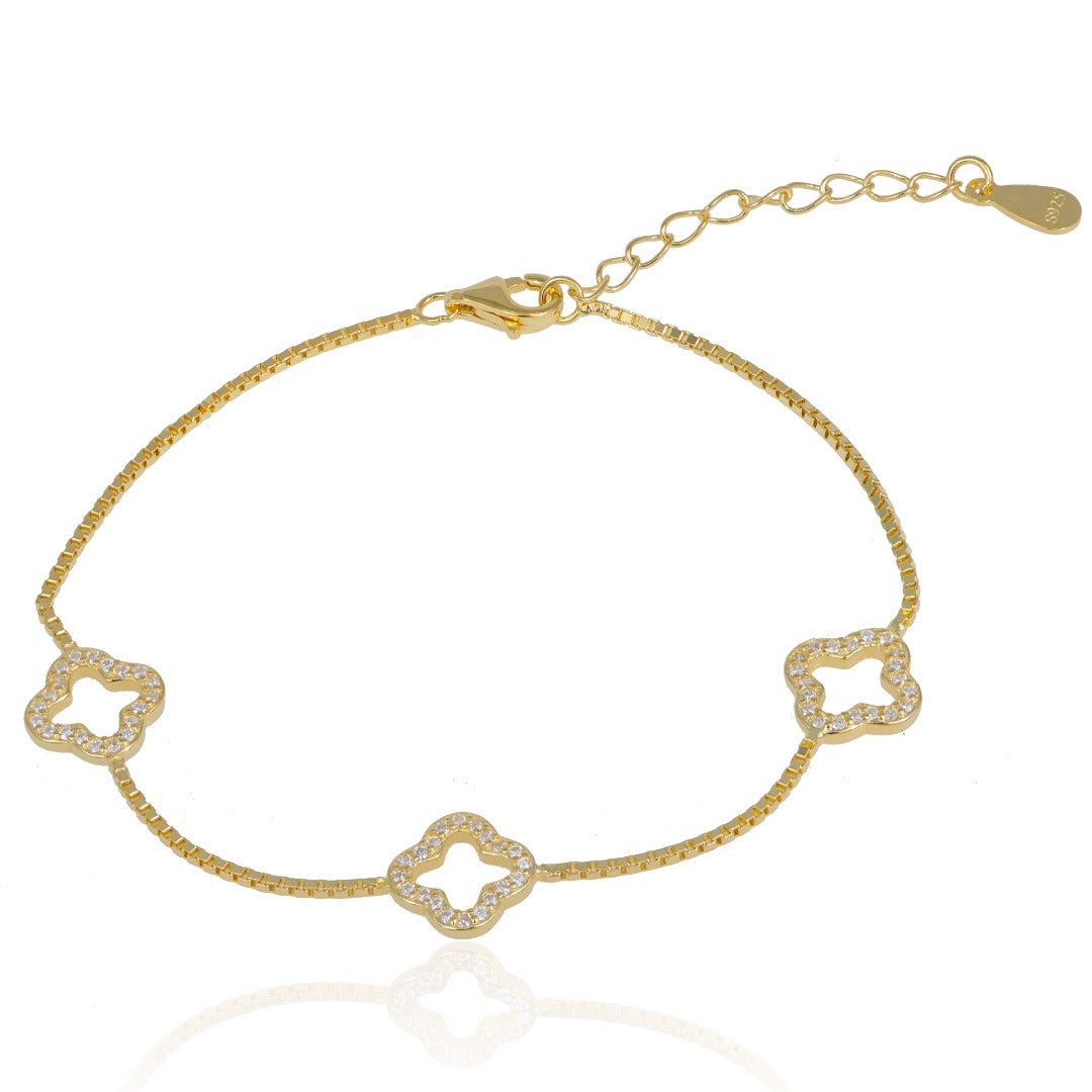 AMANDA THREE CLOVER GOLD BRACELET