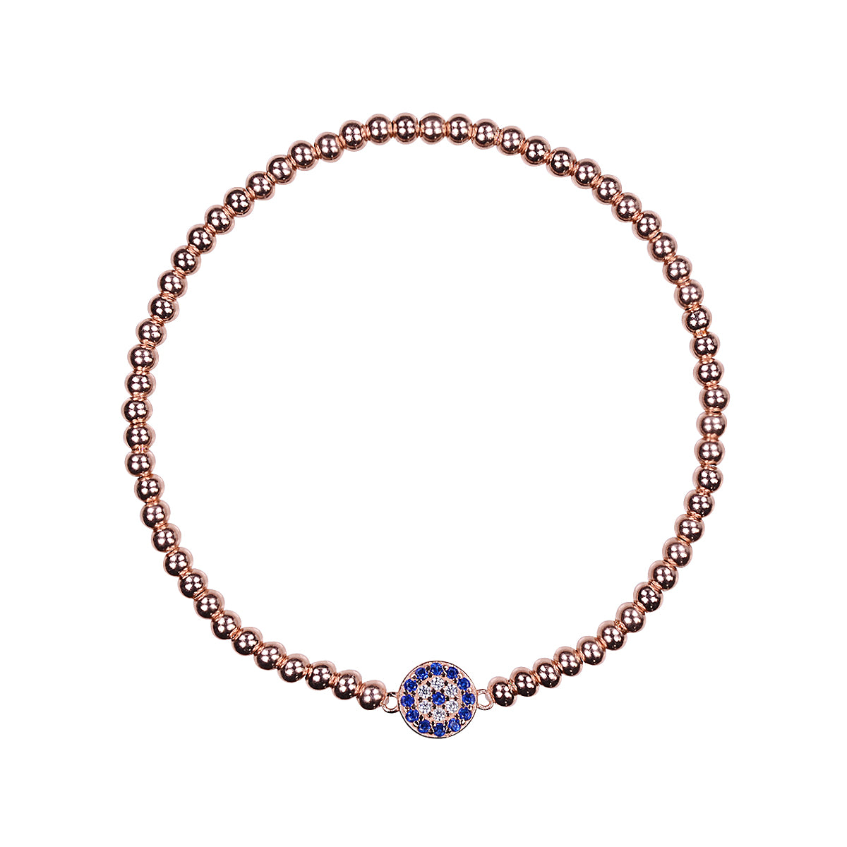 EVIL EYE BEADED ROSE GOLD BRACELET