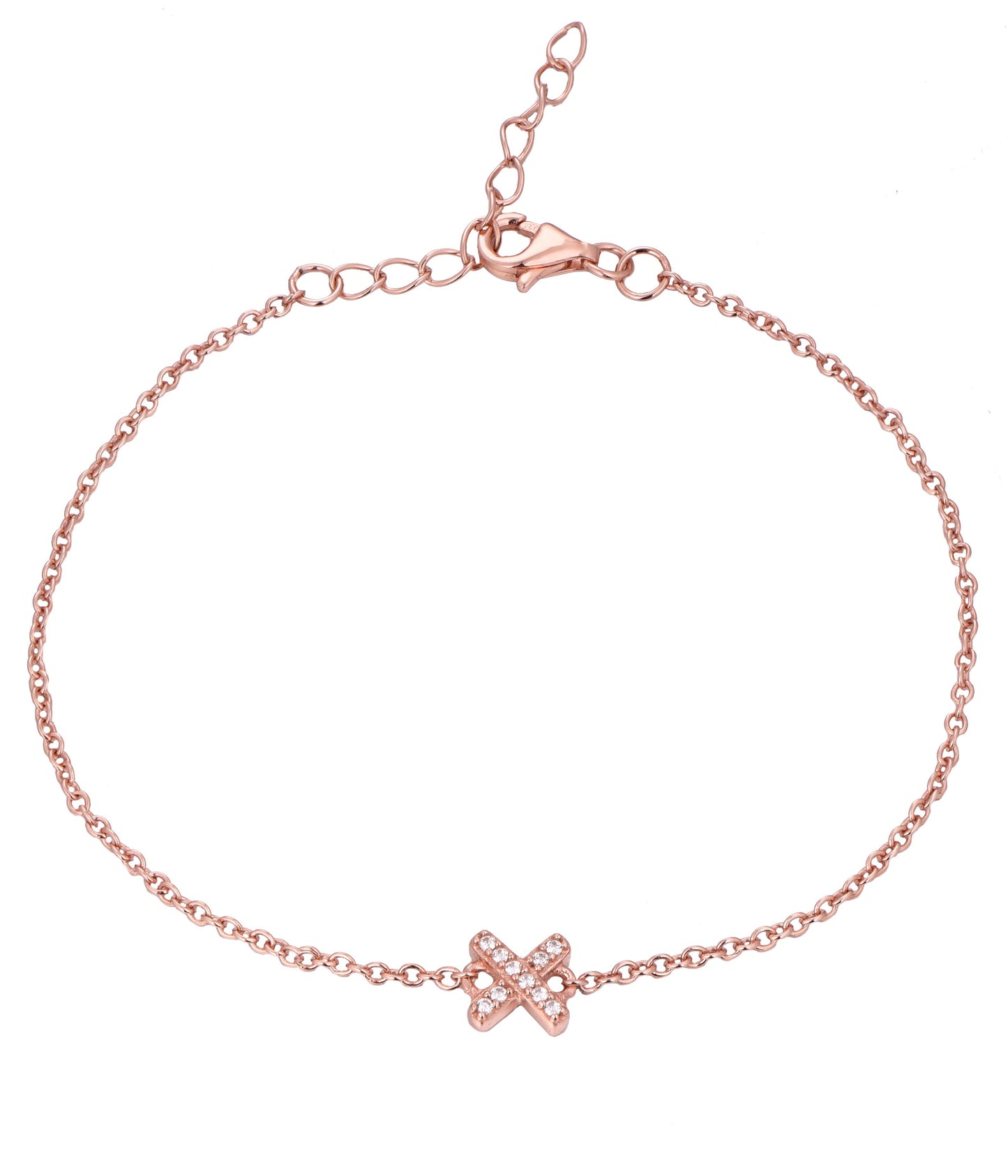 X rose gold bracelet 