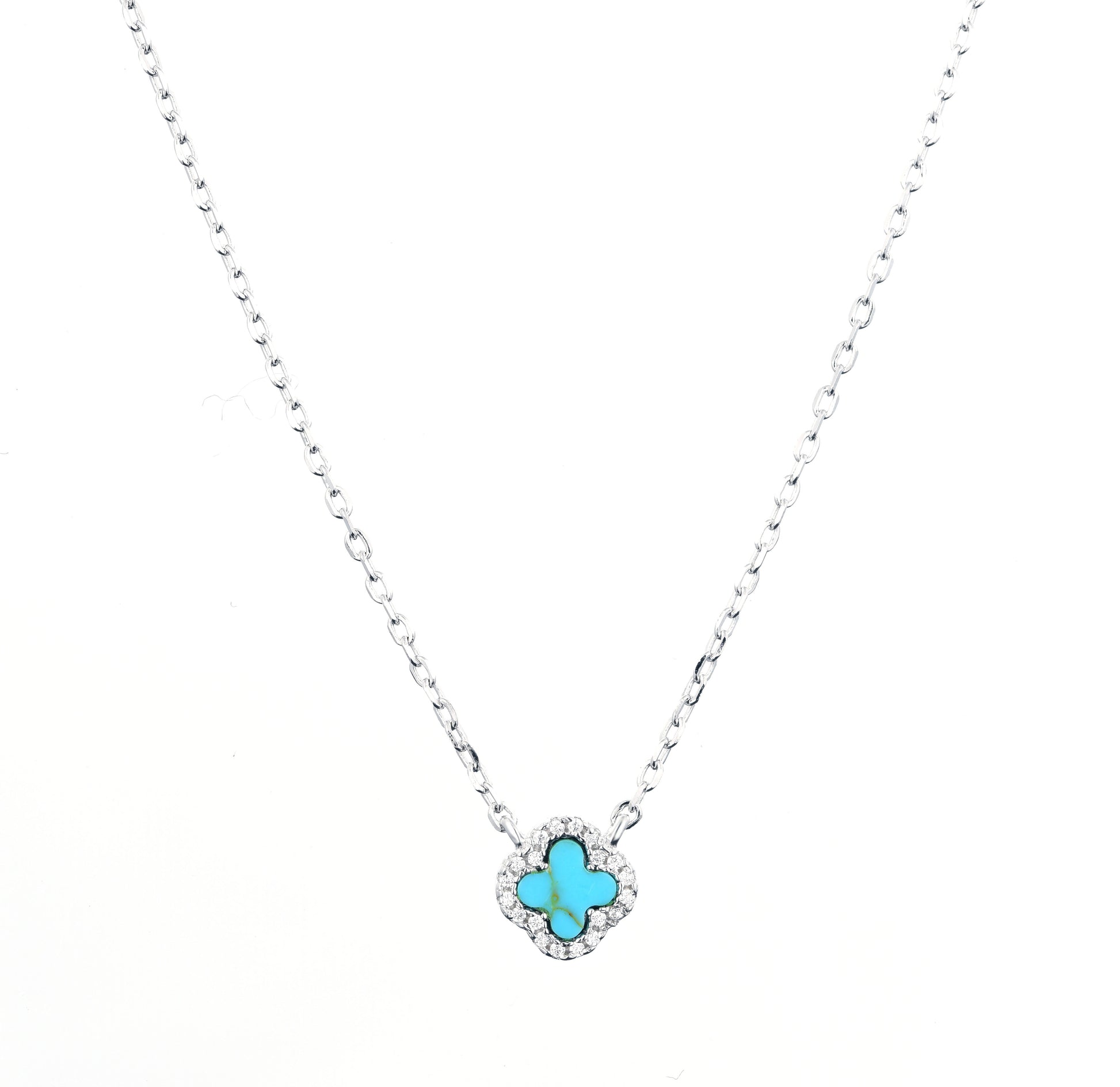 Mini clover turquoise necklace 