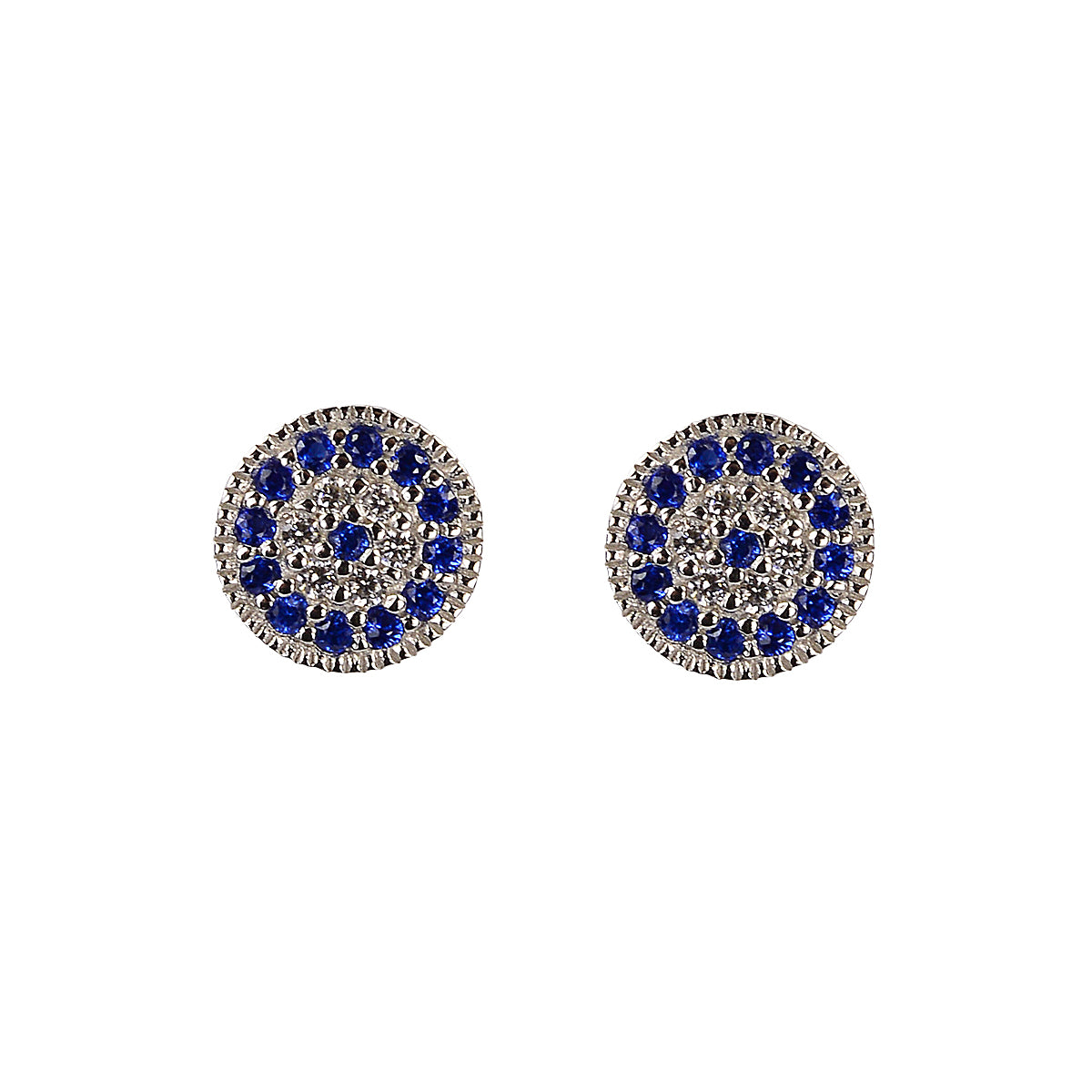 Something blue evil eye silver studs