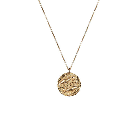 Pisces zodiac rose gold necklace 