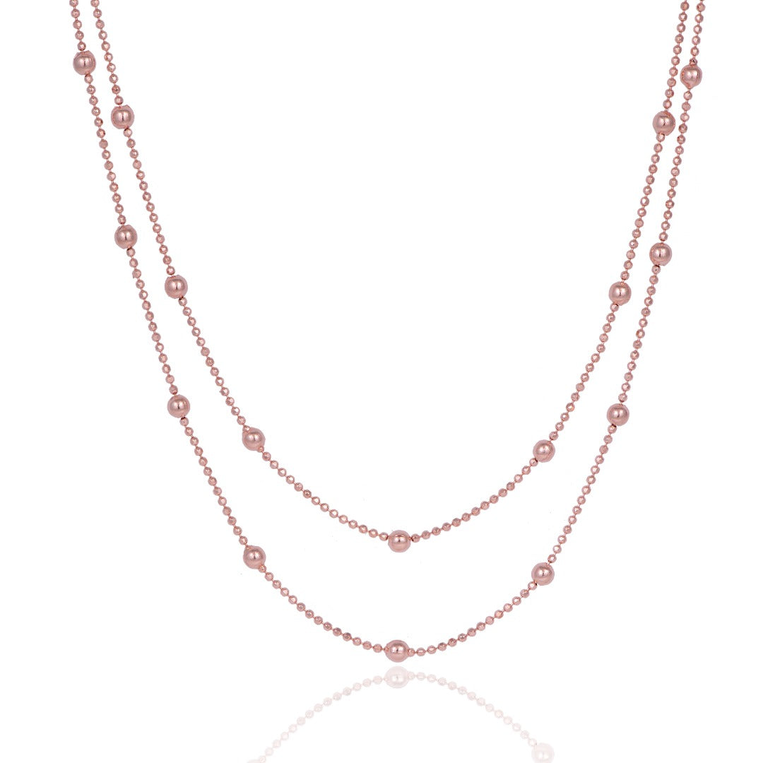 ERIKA DOUBLE CHAIN ROSE GOLD NECKLACE