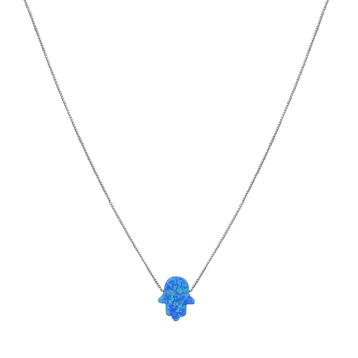 DARK BLUE OPALITE HAMSA NECKLACE