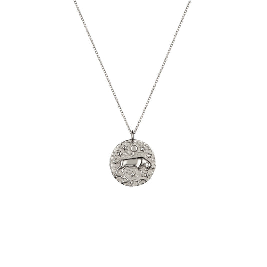Taurus zodiac sterling silver necklace 