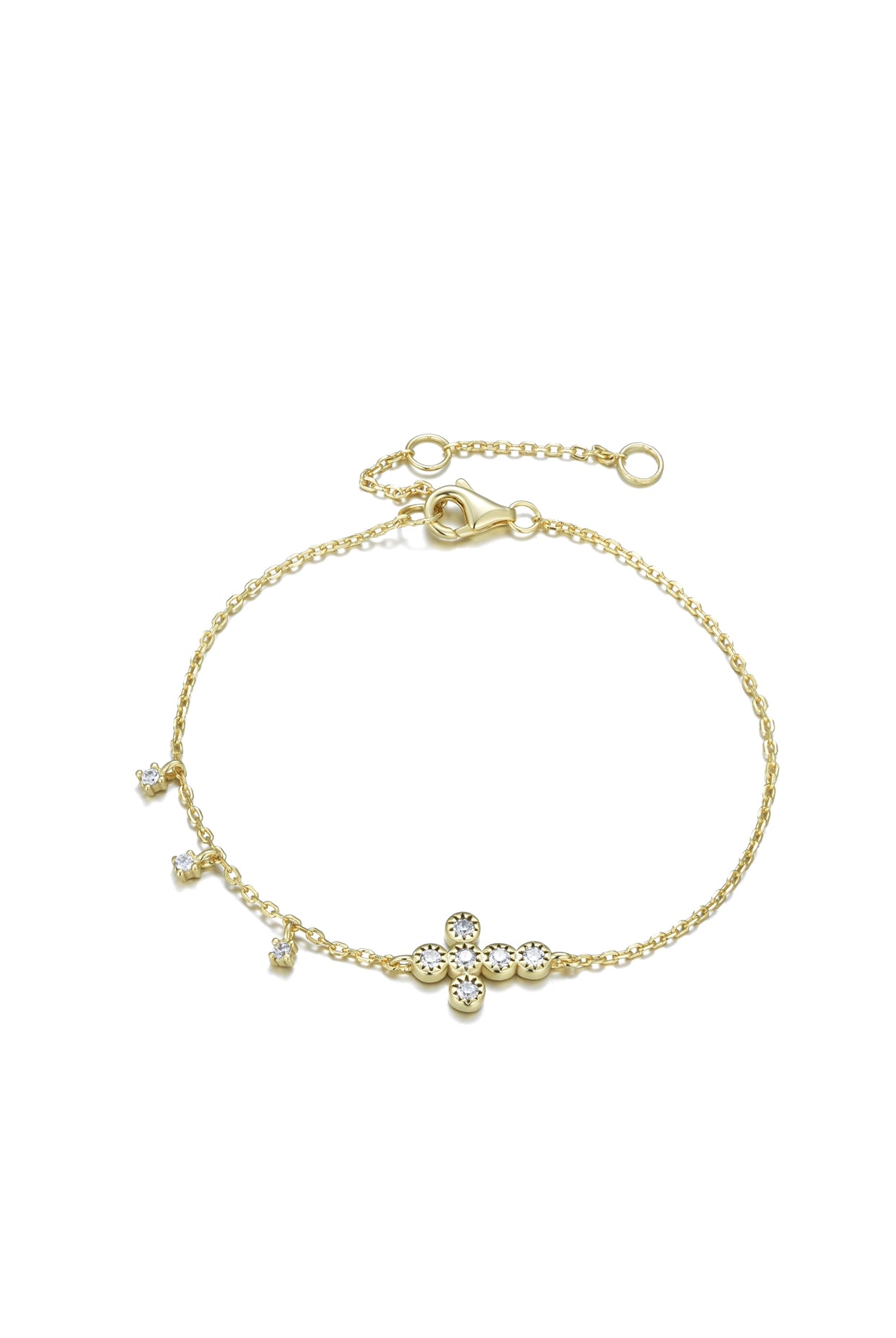 ALINA CRYSTAL MINI CROSS GOLD BRACELET