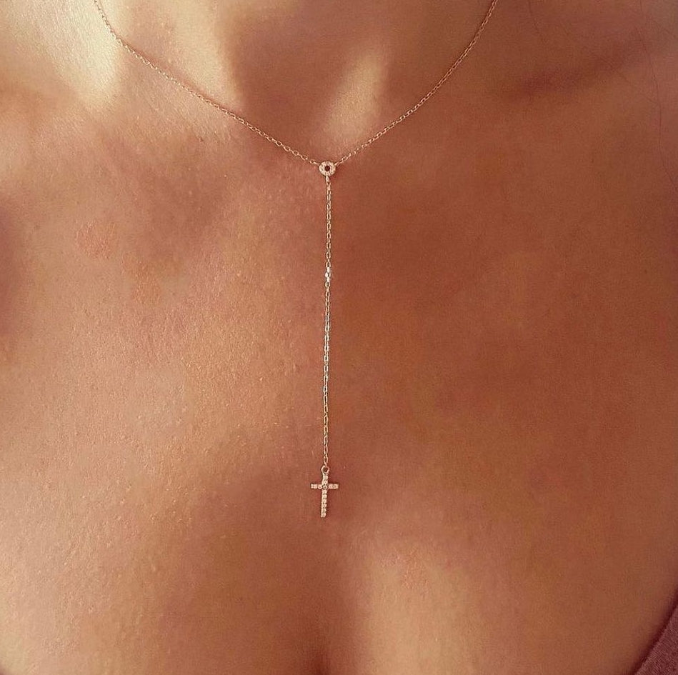 HANGING CROSS NECKLACE