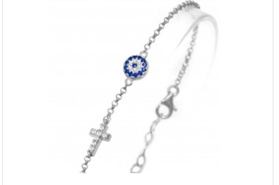 evil eye and cross bracelet