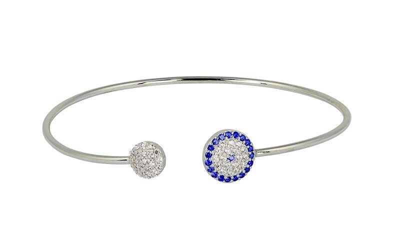 EVIL EYE STERLING SILVER BANGLE