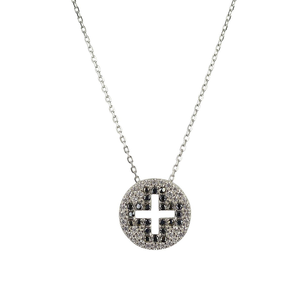 DIVINITY CUT OUT CROSS STERLING SILVER NECKLACE