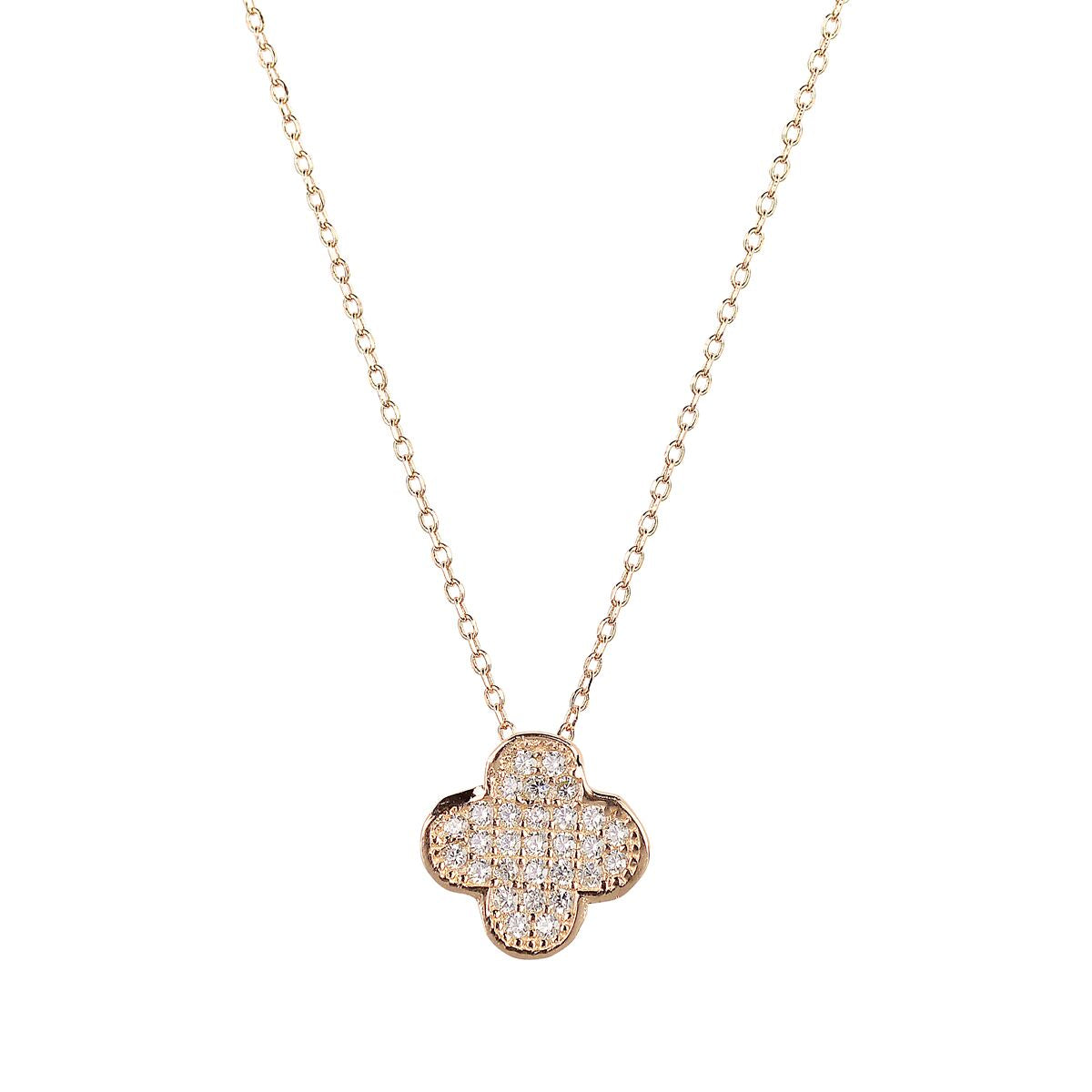 clover rose gold necklace