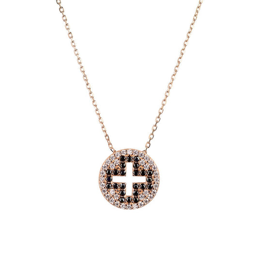 DIVINITY CUT OUT CROSS ROSE GOLD NECKLACE