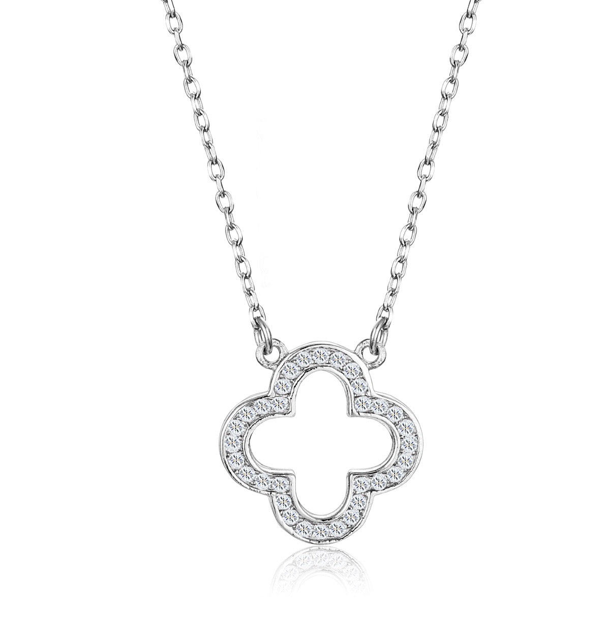 clover silver necklace