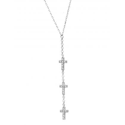 three cross dangling necklace