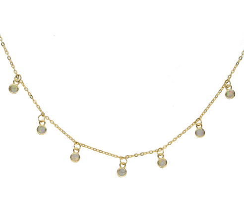 Mini opal droplet necklace 