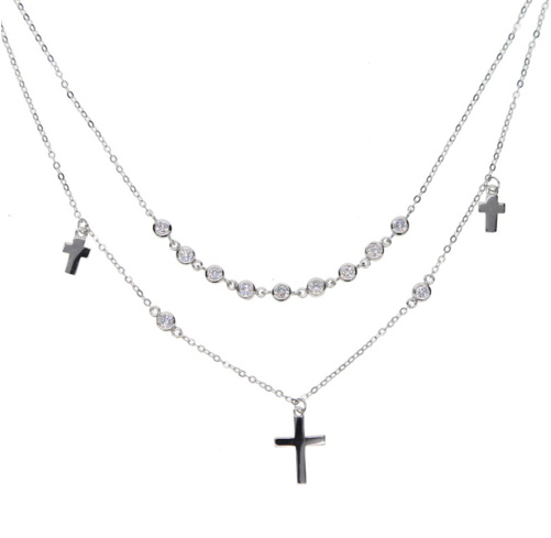TAYLOR CROSS DOUBLE NECKLACE