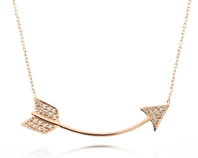 Arrow necklace encrusted in crystals 