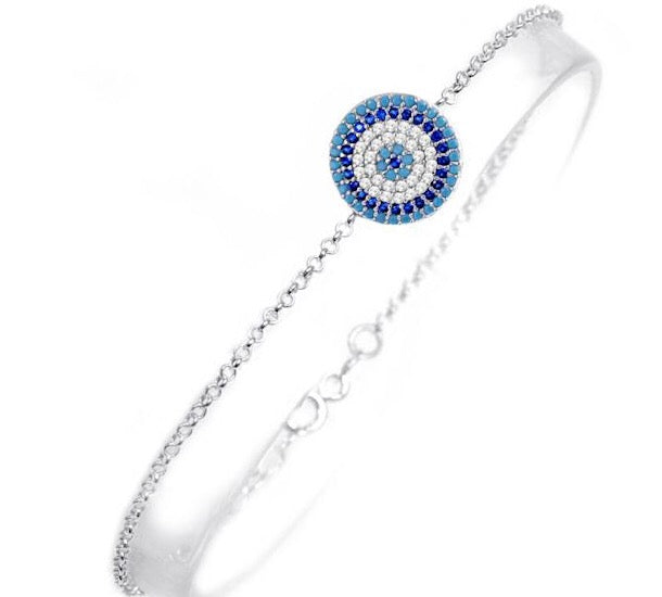 evil eye sterling silver bracelet