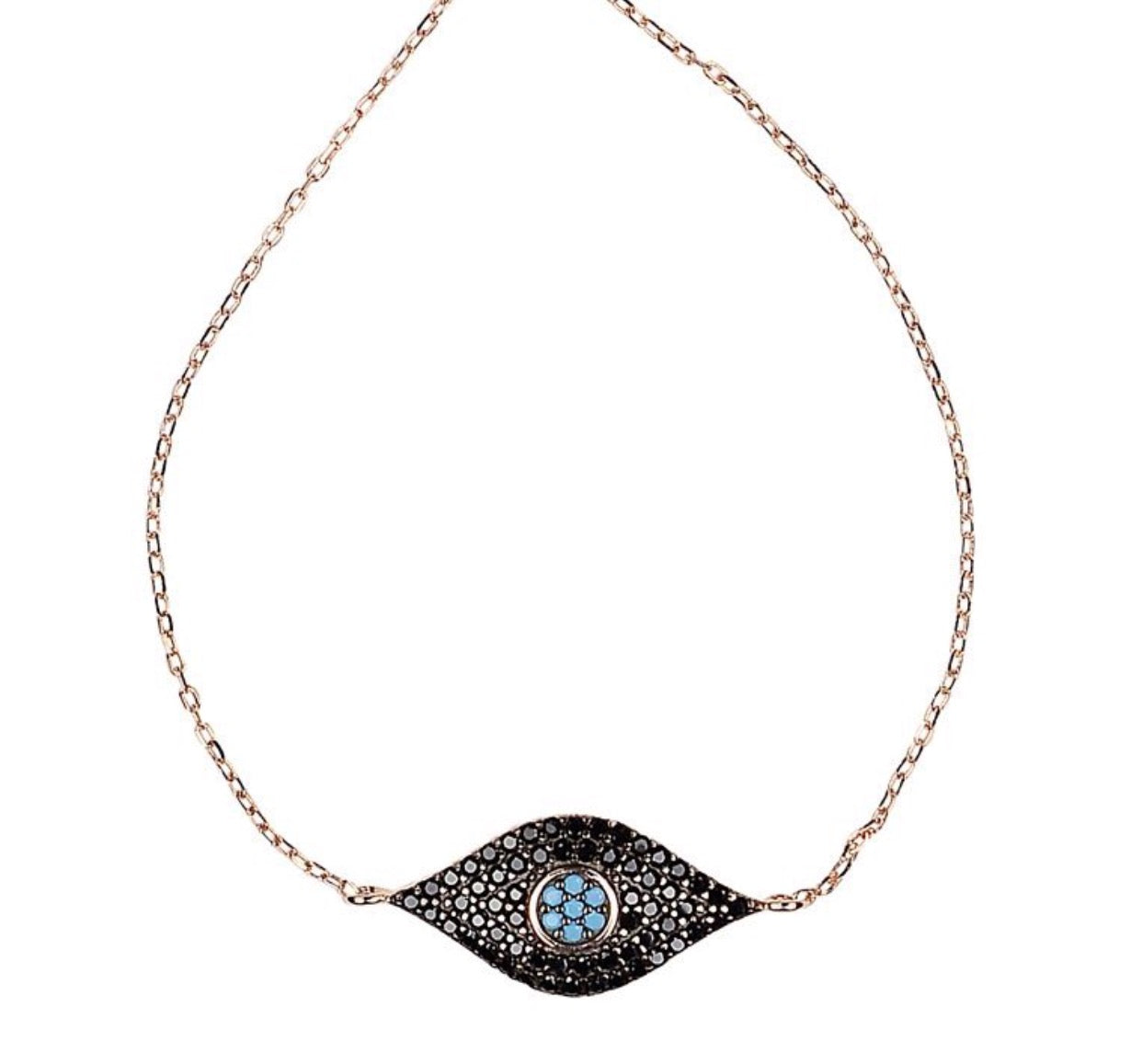 onyx and turquoise evil eye bracelet