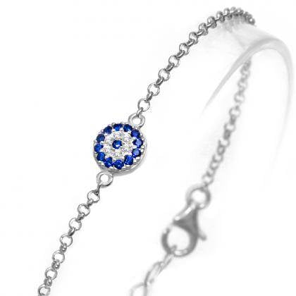 mini evil eye silver bracelet