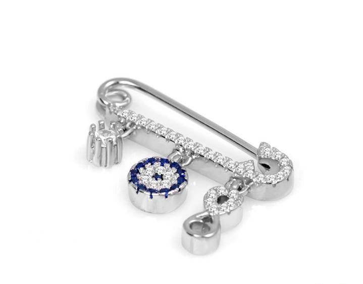 Baby Evil Eye Infinity Charm Pin