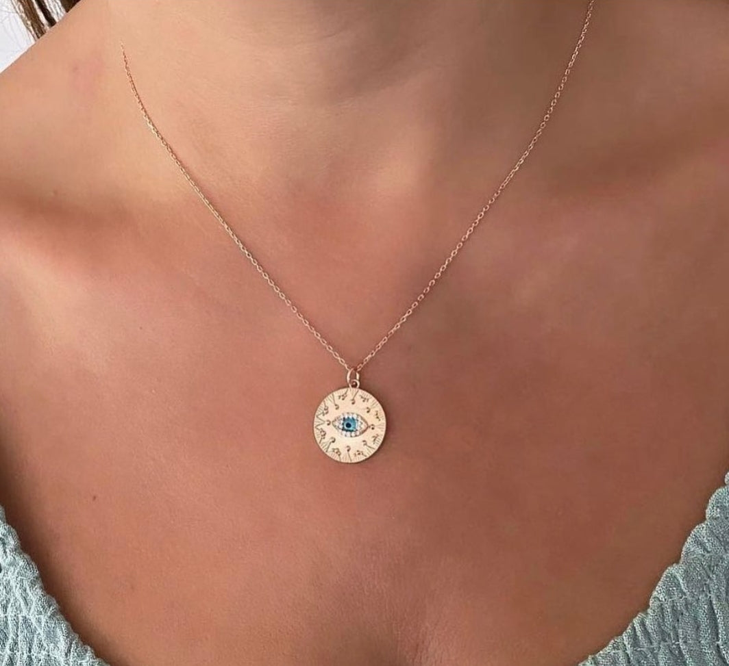 MEDUSA EVIL EYE ROSE GOLD NECKLACE