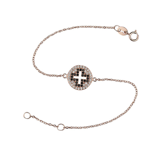 DIVINITY CUT OUT CROSS ROSE GOLD BRACELET