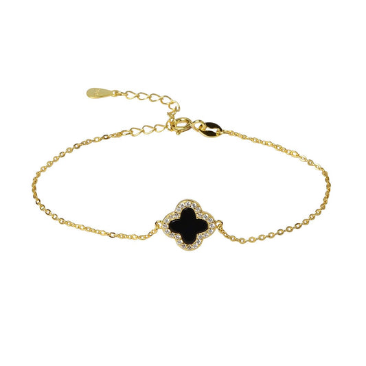 noir black clover gold bracelet