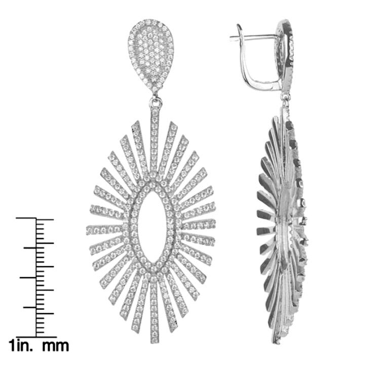 silver hanging bridal earrings