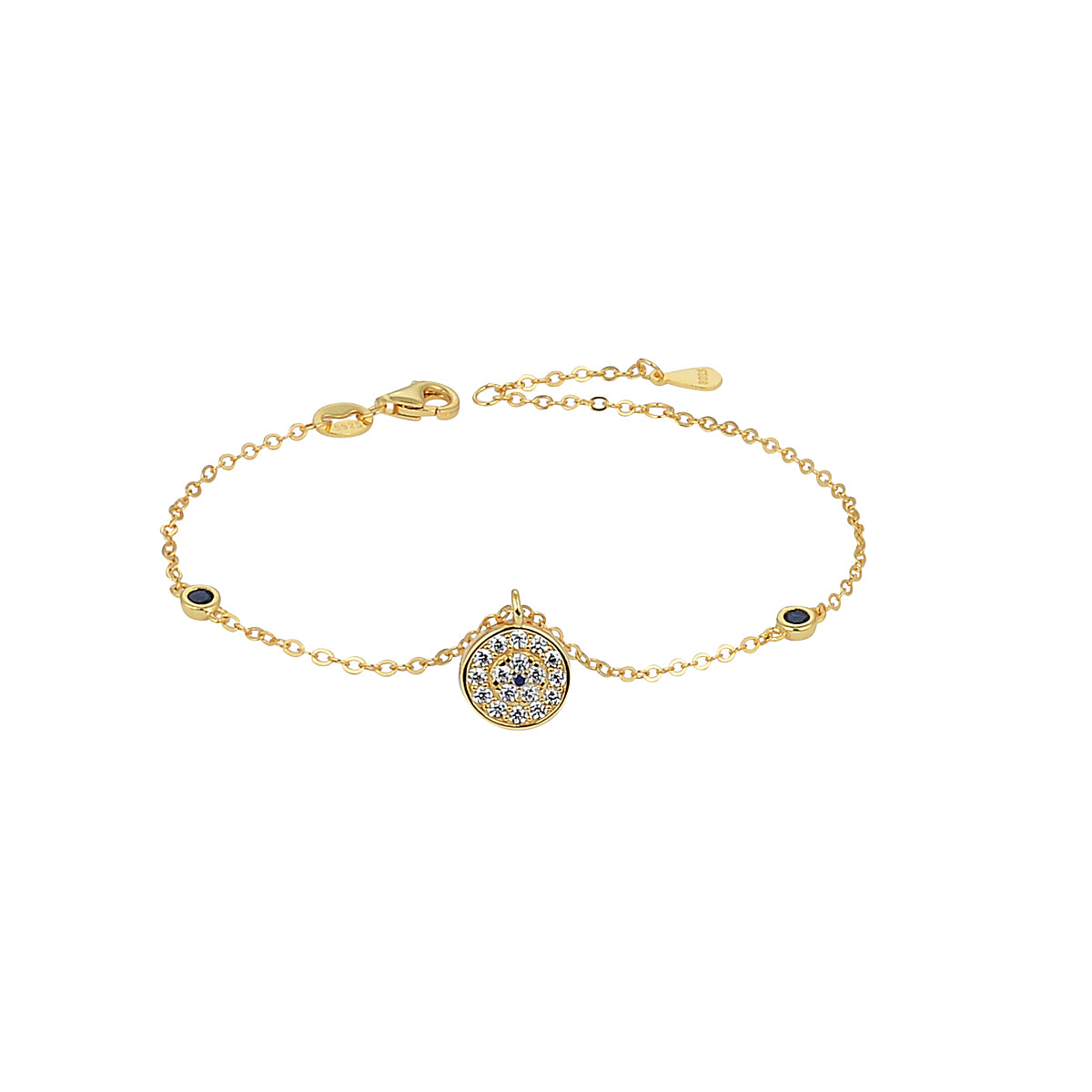 CINDY EVIL EYE GOLD CHARM BRACELET
