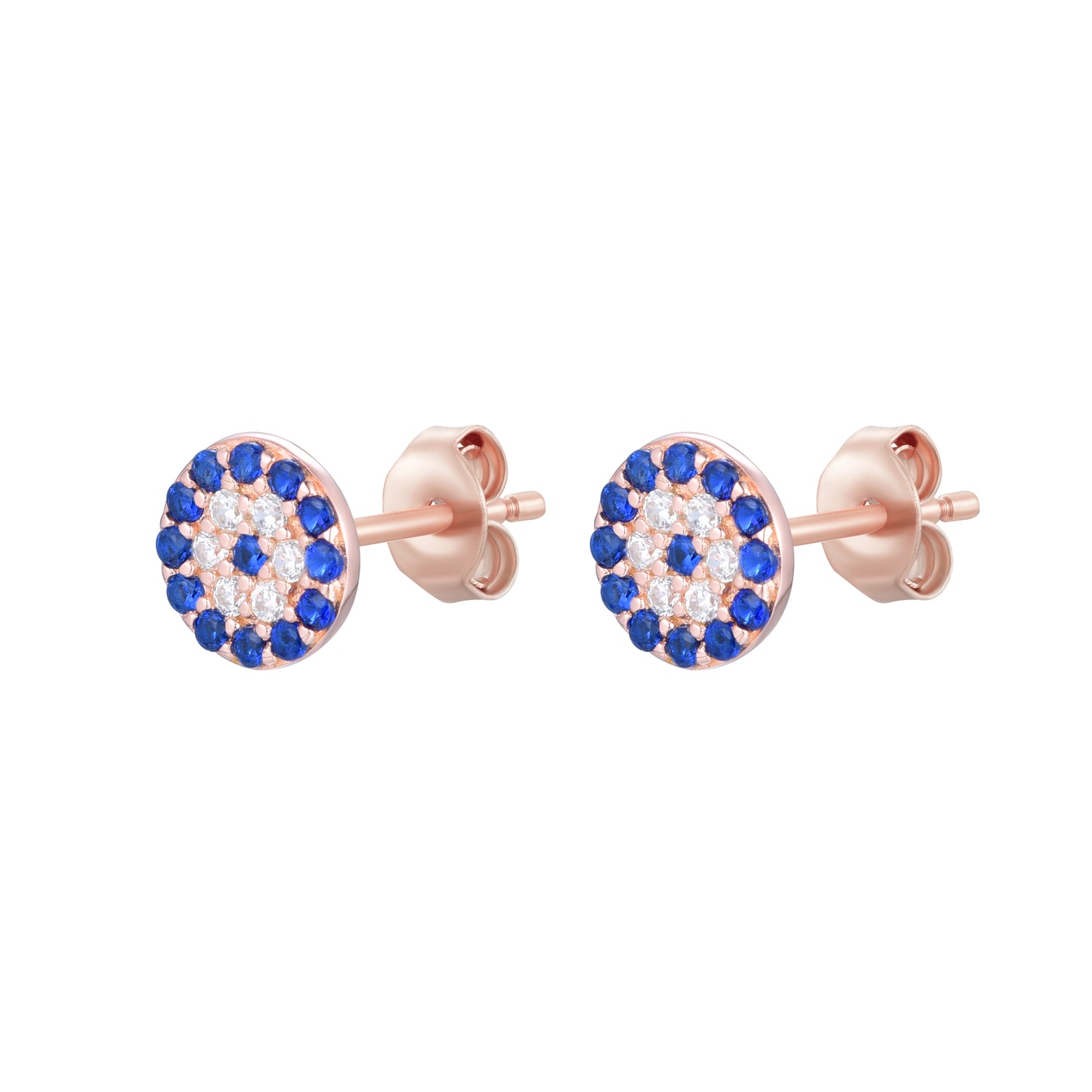 DAVINA MINI EVIL EYE ROSE GOLD STUDS