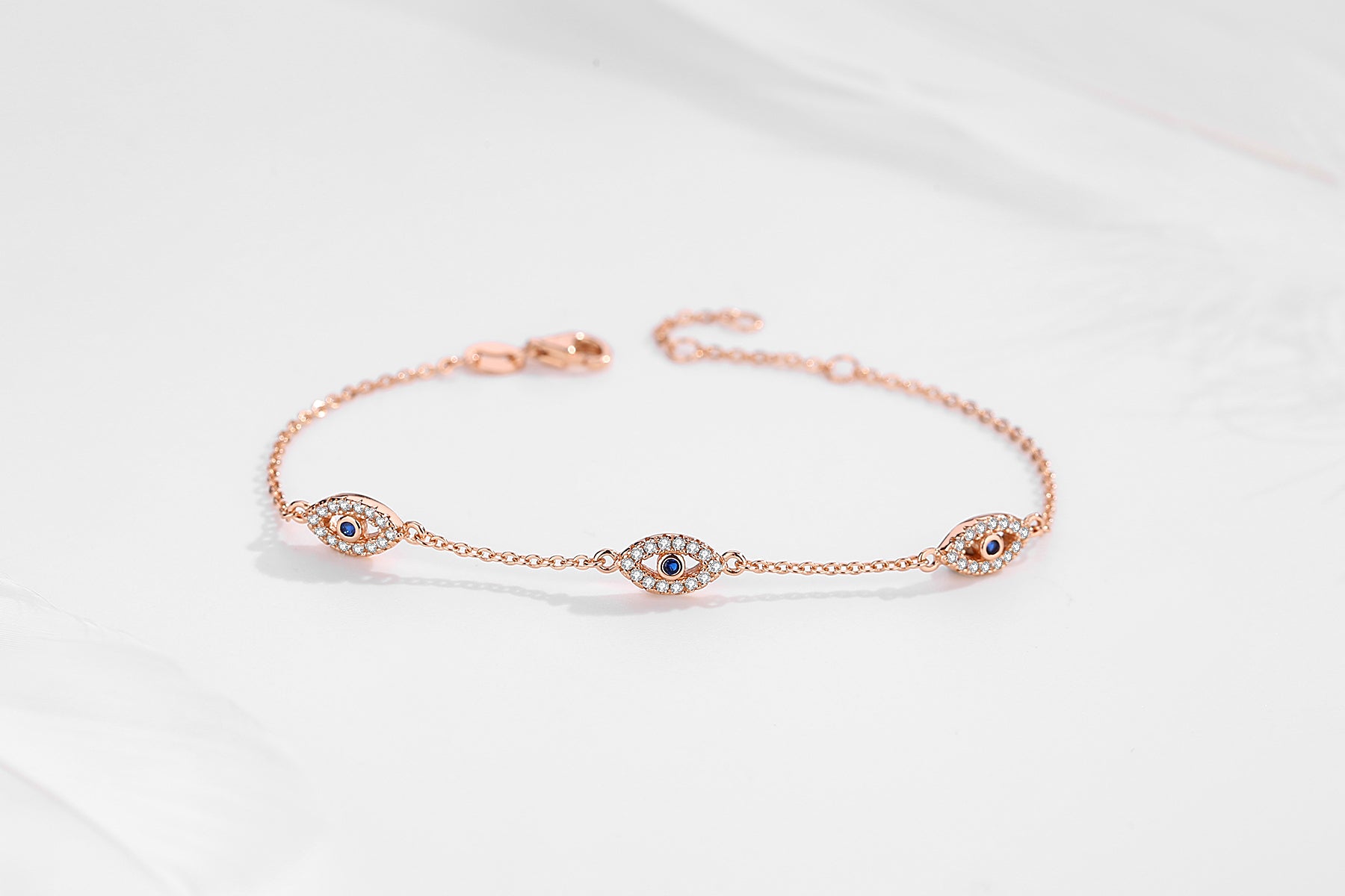 CHARLIZE EVIL EYE ROSE GOLD BRACELET