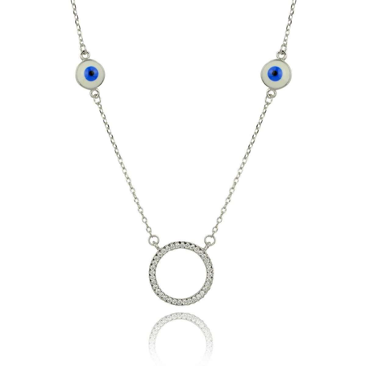 EVIL EYE SEE YOU STERLING SILVER NECKLACE